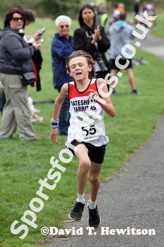 No 55 finishing the youngsters race at the Prudhoe Miners Race.